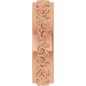 14K Yellow Or White Or Rose Gold Sculptural Flat Band