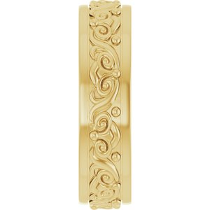 10K Yellow Or White Or Rose Gold Sculptural Flat Band