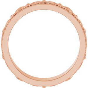 10K Yellow Or White Or Rose Gold Sculptural Flat Band