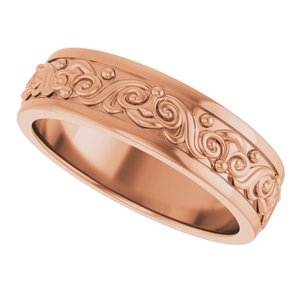 10K Yellow Or White Or Rose Gold Sculptural Flat Band
