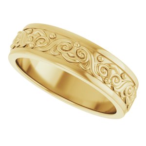 10K Yellow Or White Or Rose Gold Sculptural Flat Band