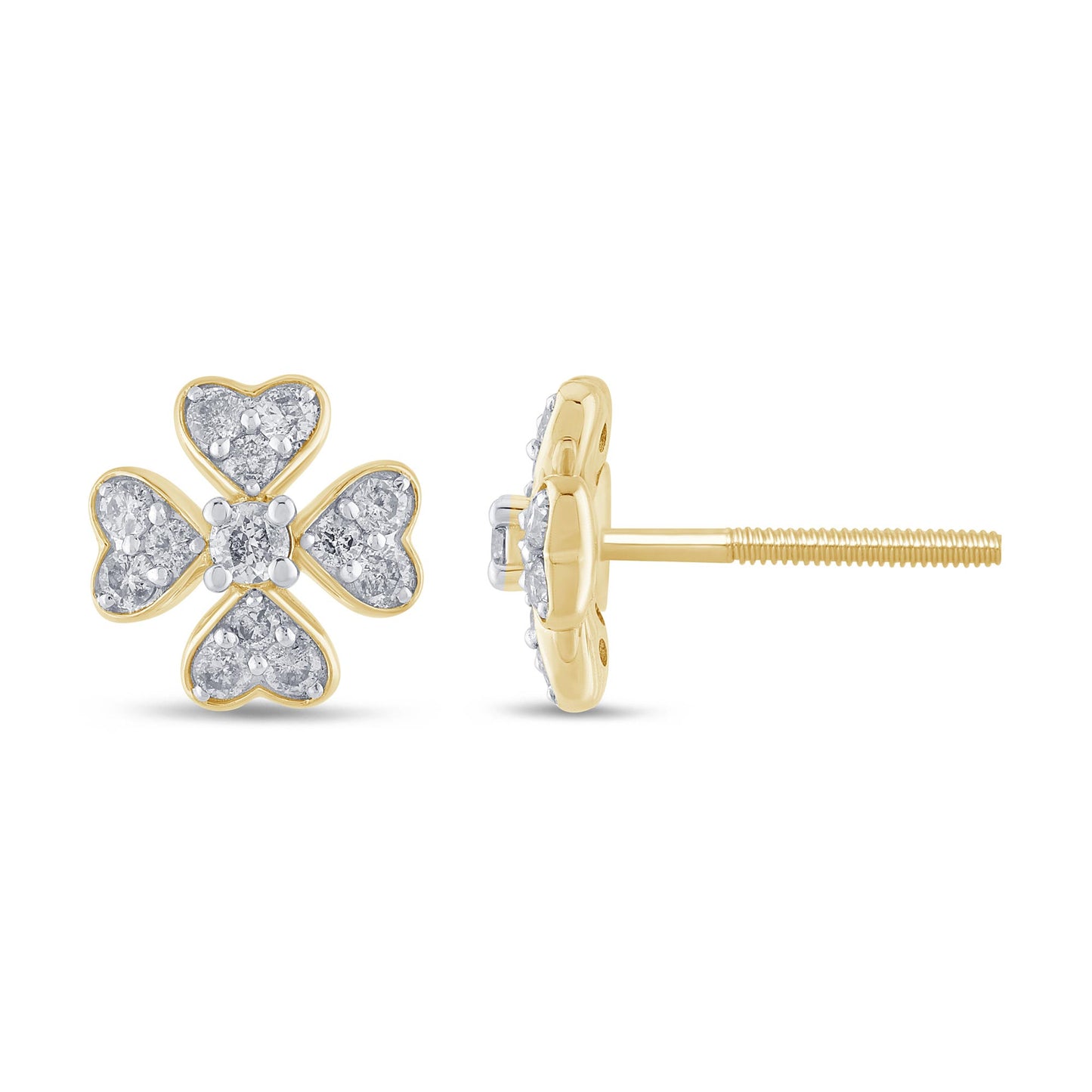 10K Yellow Or White Gold Diamond Earring