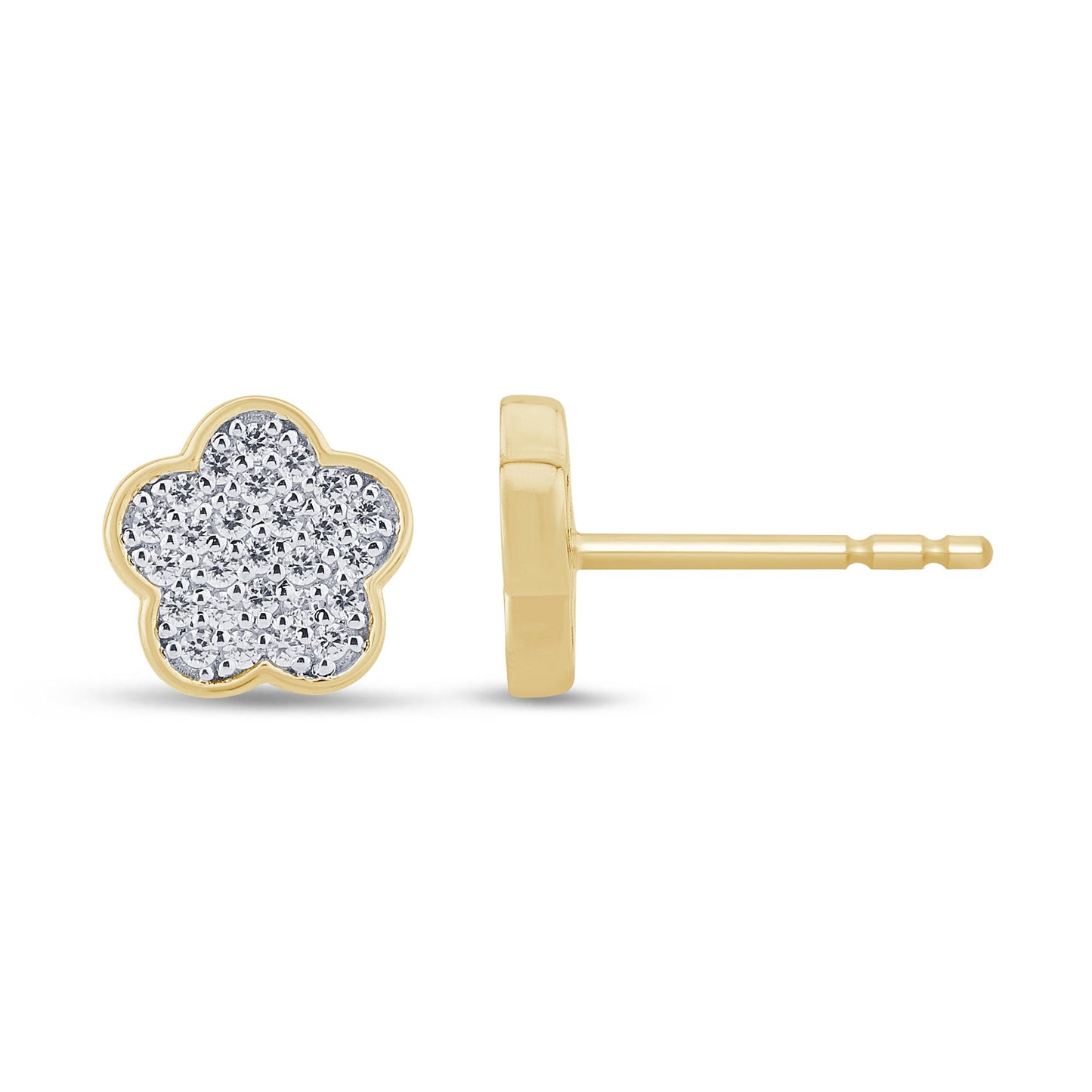 10K Yellow Or White Gold Diamond Earring