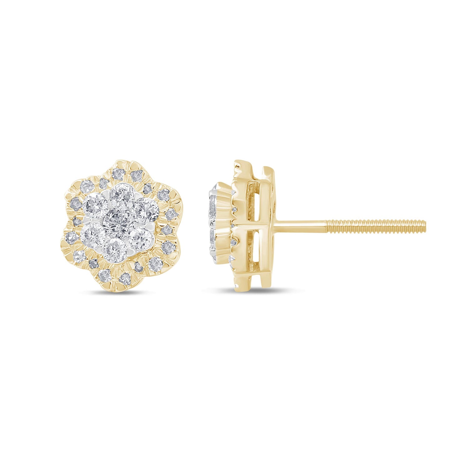 10K Yellow Or White Gold Diamond Earring