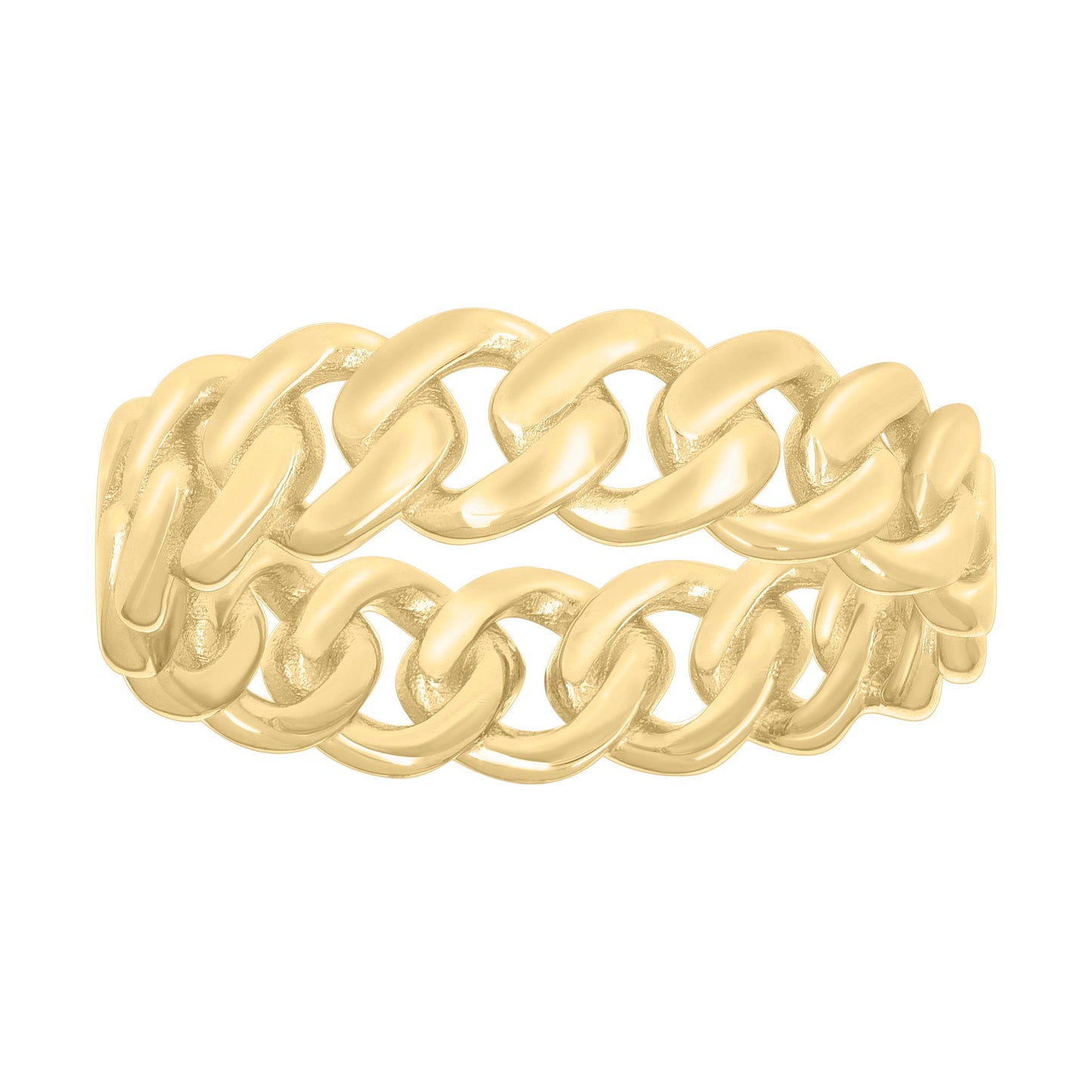 Sterling Silver Yellow-tone Mens Cuban Link Fashion Bridal Anniversary Wedding Engagement Band Ring