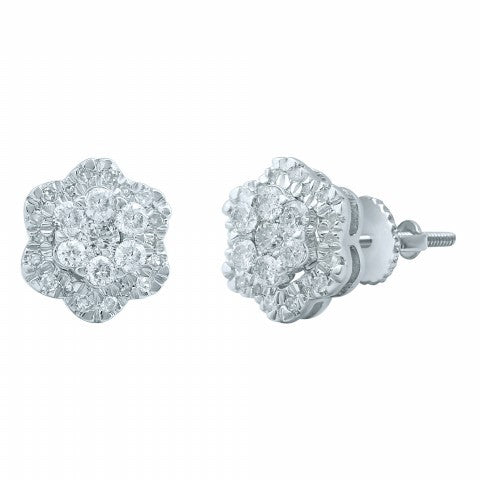 10K Yellow Or White Gold Diamond Earring