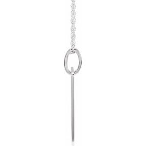 14K White Gold 29.6 X 16 Mm 20 In Polished Playing Card Necklace