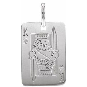 14K White Gold 29.6 X 16 Mm Polished Playing Card Pendant
