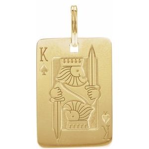 14K Yellow Gold 29.6 X 16 Mm Polished Playing Card Pendant