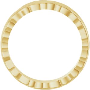 14K Yellow Gold 4.2 Mm Polished Patterned Band Size 7