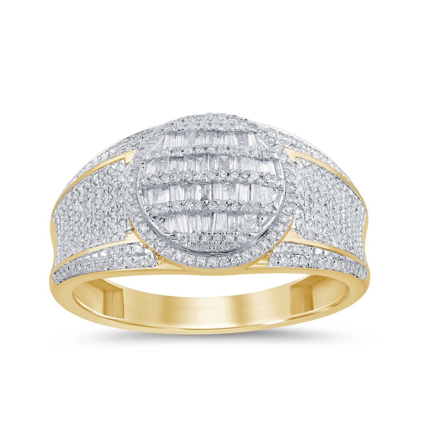10K Yellow Gold 0.61 Cttw Diamond Mens Ring