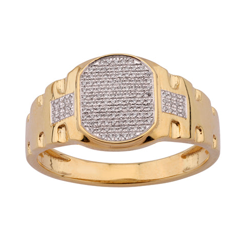 10K Two Tone Gold 0.17 Cttw Diamond Mens Ring