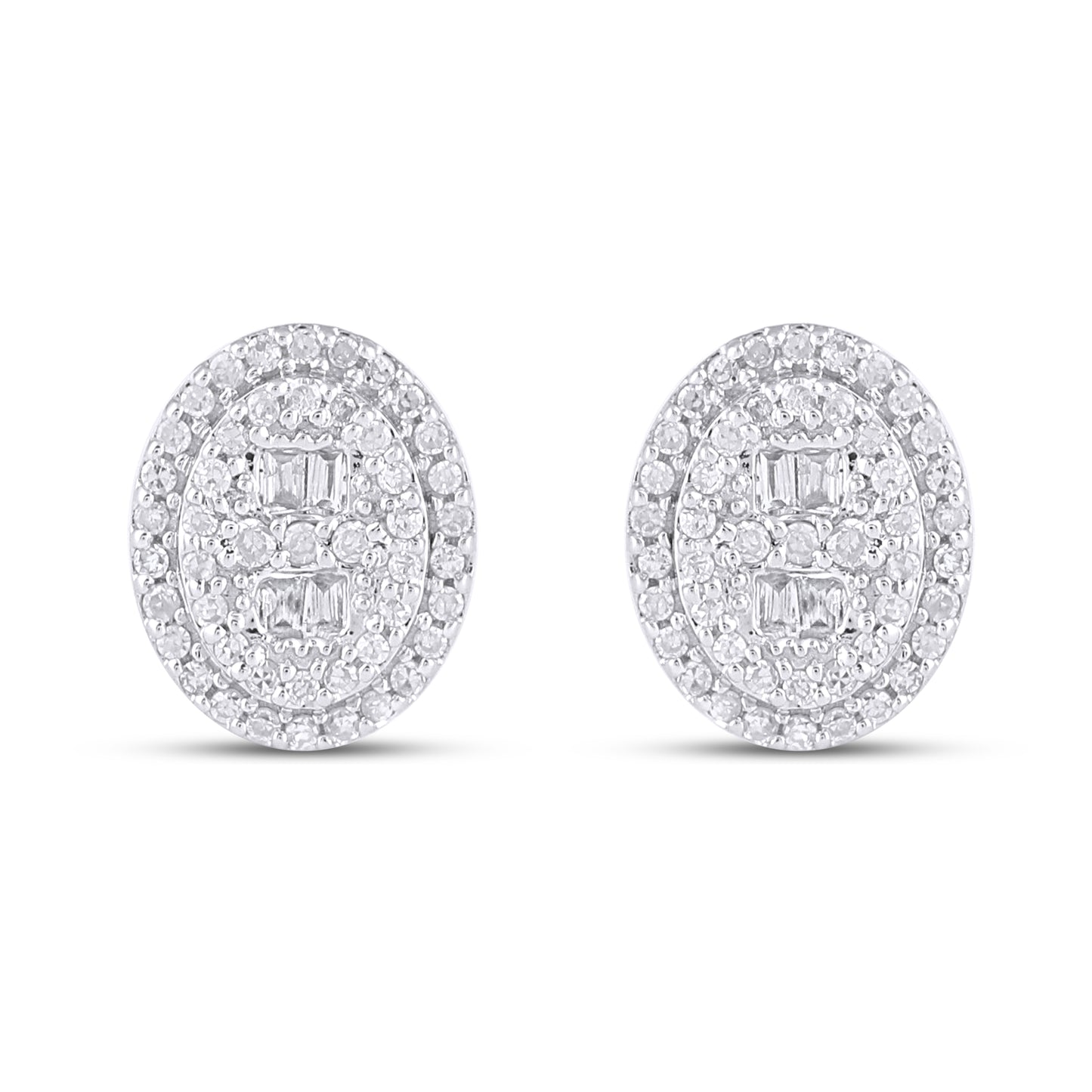 10K Two Tone Gold Two Tone Gold 0.25 Cttw Diamond Earring