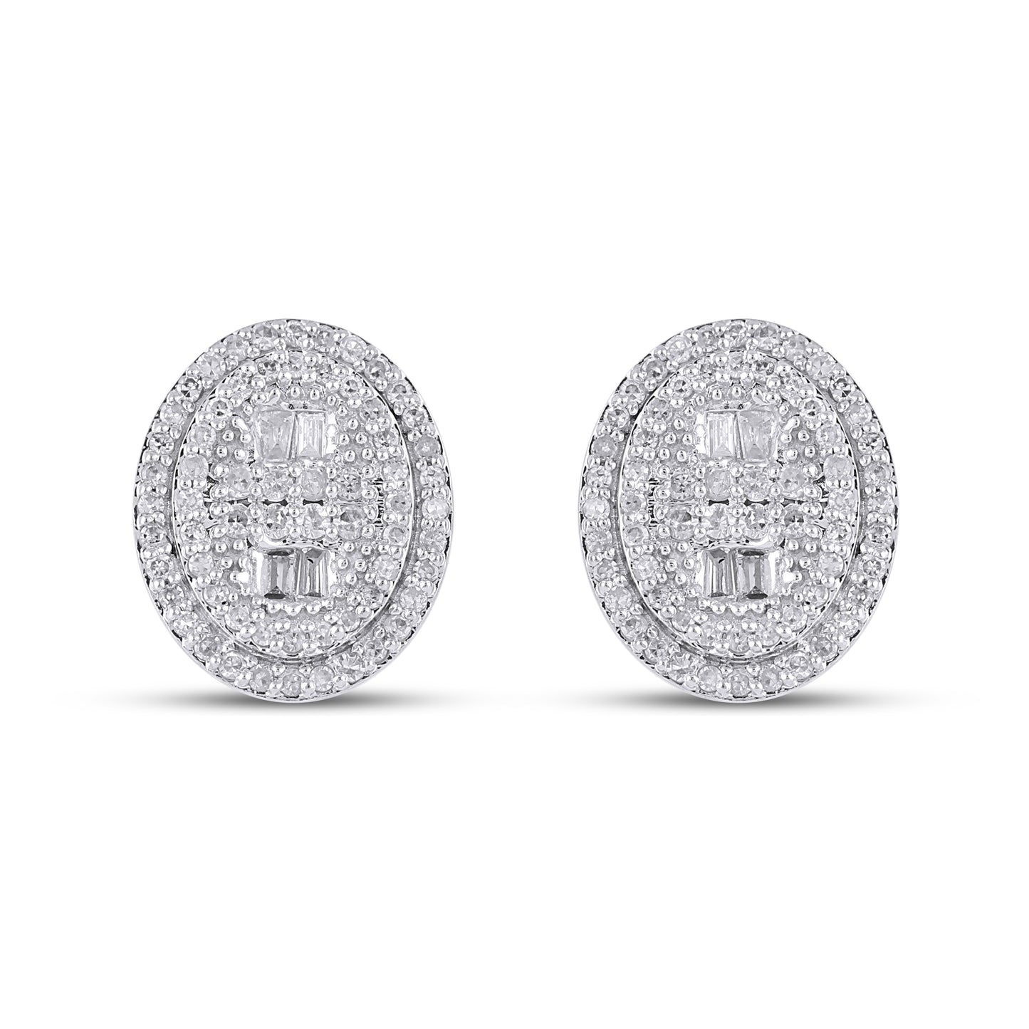 10K Two Tone Gold Two Tone Gold 0.49 Cttw Diamond Earring