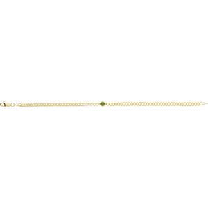 14K Yellow Gold Natural Peridot Round 4 Mm 8.97 X 5 Mm 7 In Polished Natural Peridot Link Bracelet