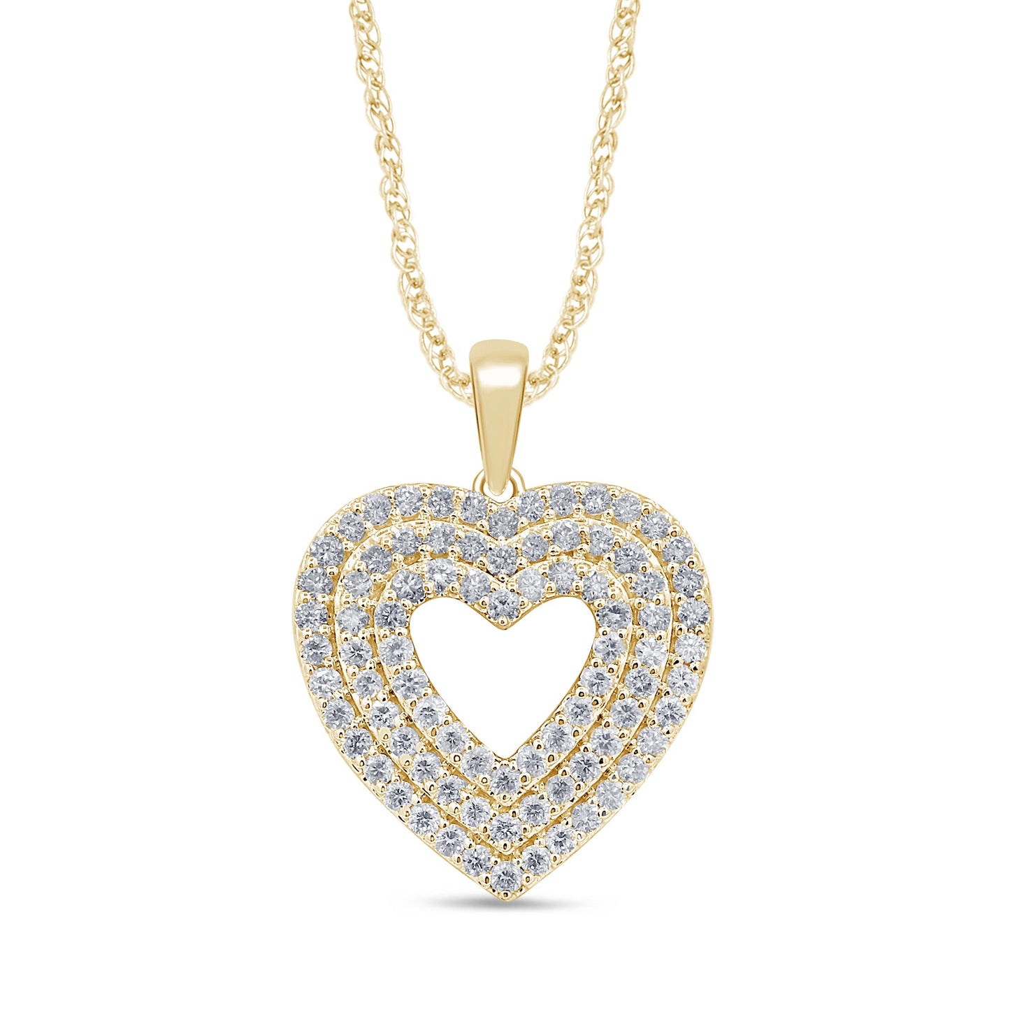 10K Yellow Or White Gold 0.97 Cttw Diamond Heart Charm