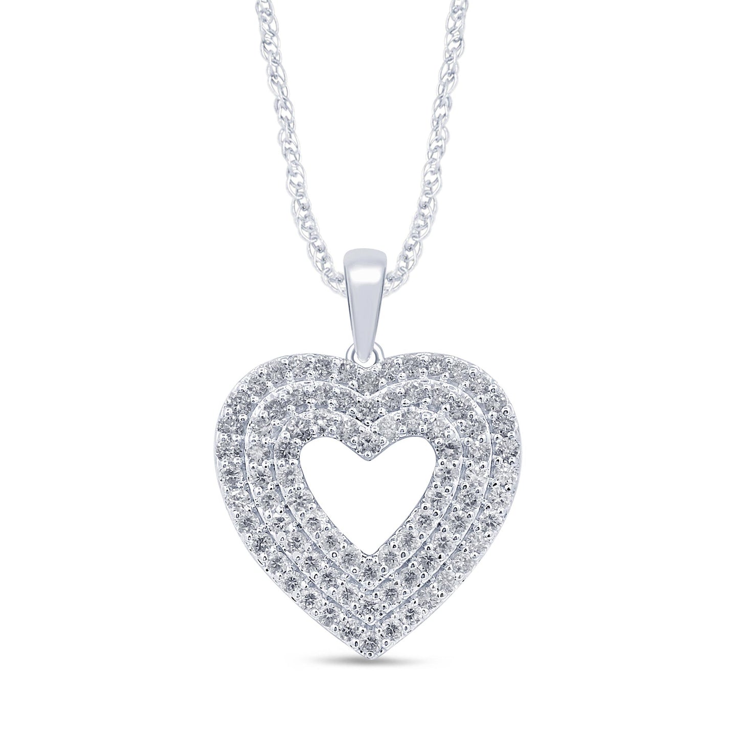 10K Yellow Or White Gold 0.97 Cttw Diamond Heart Charm