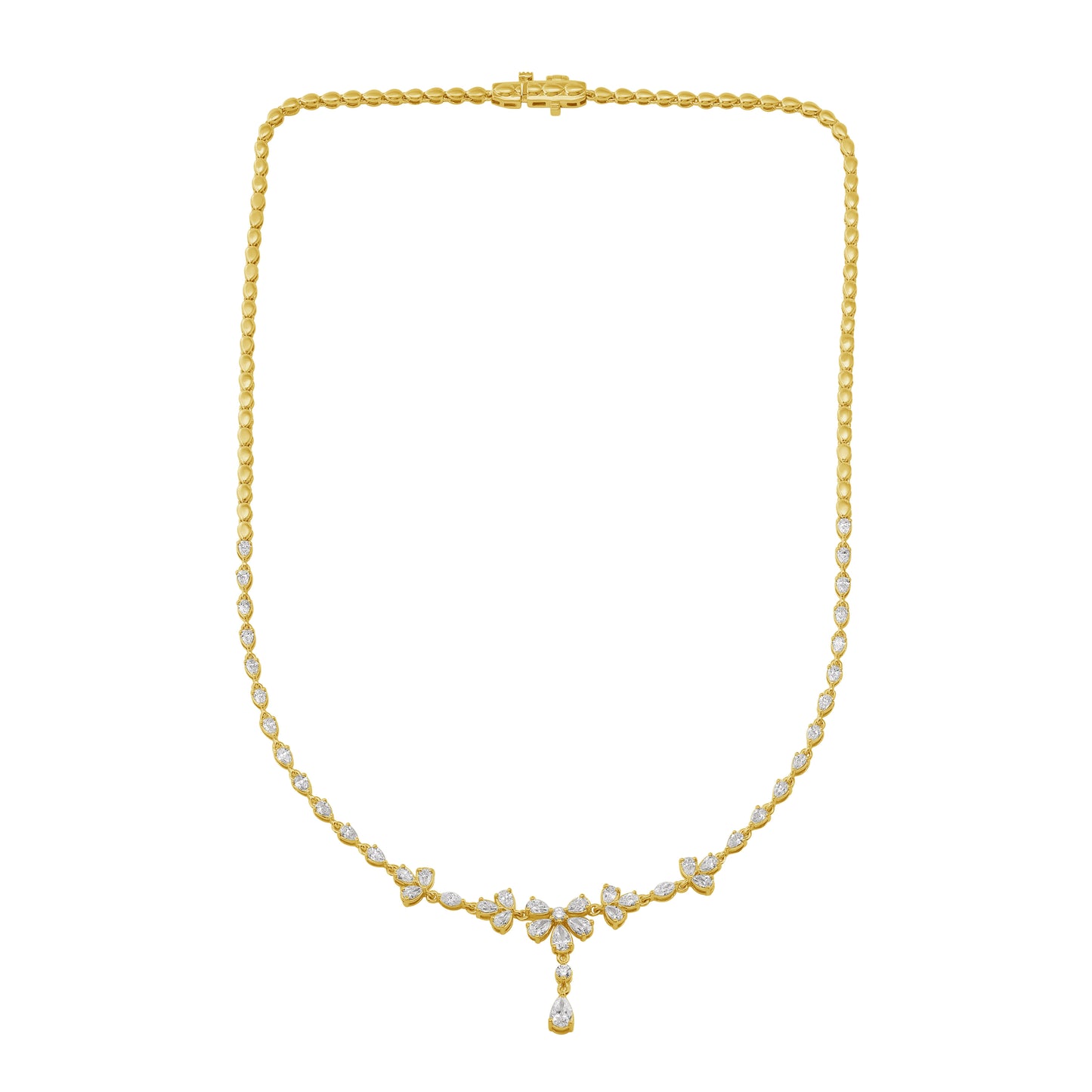 14K Yellow Or White Gold Diamond Necklace