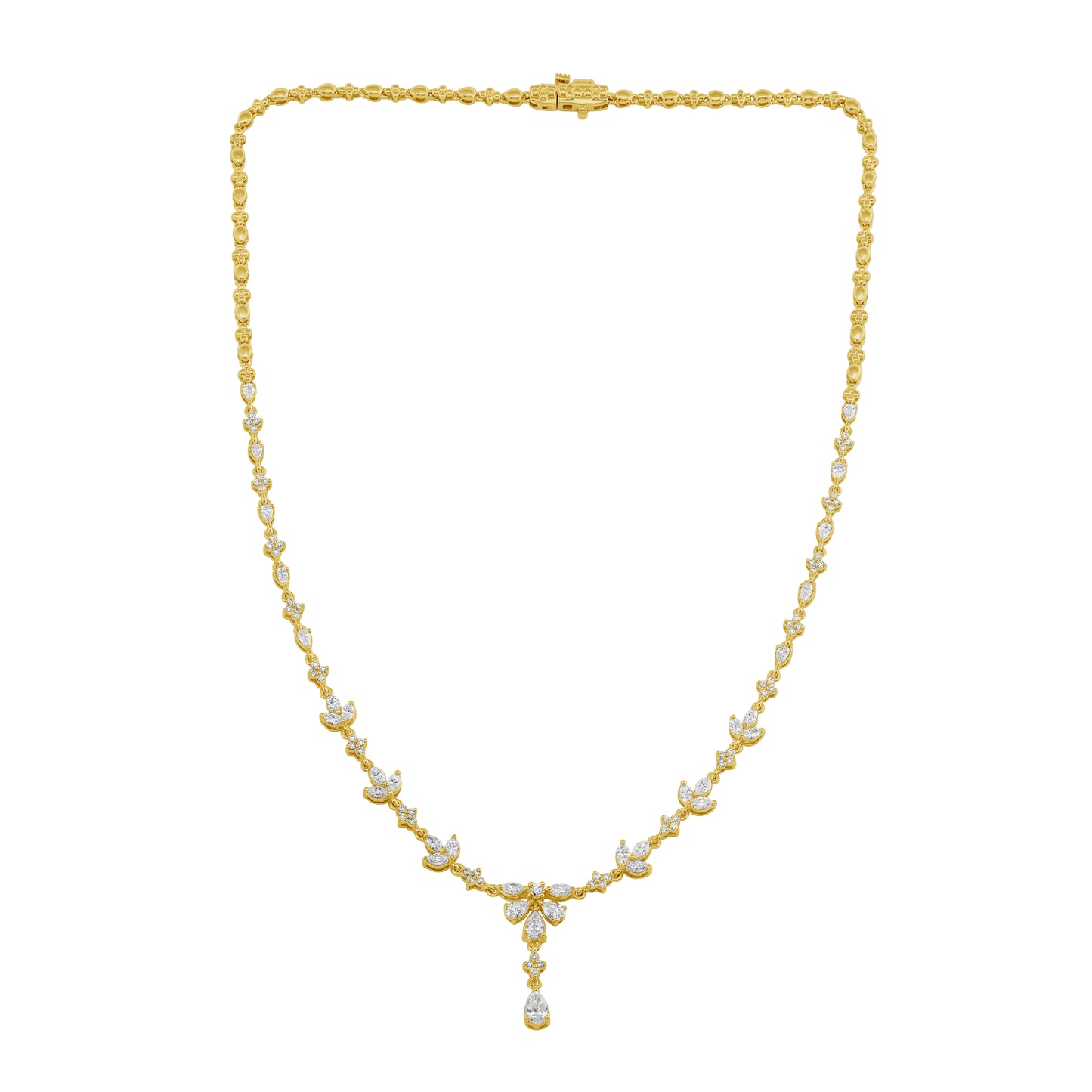 14K Yellow Or White Gold Diamond Necklace