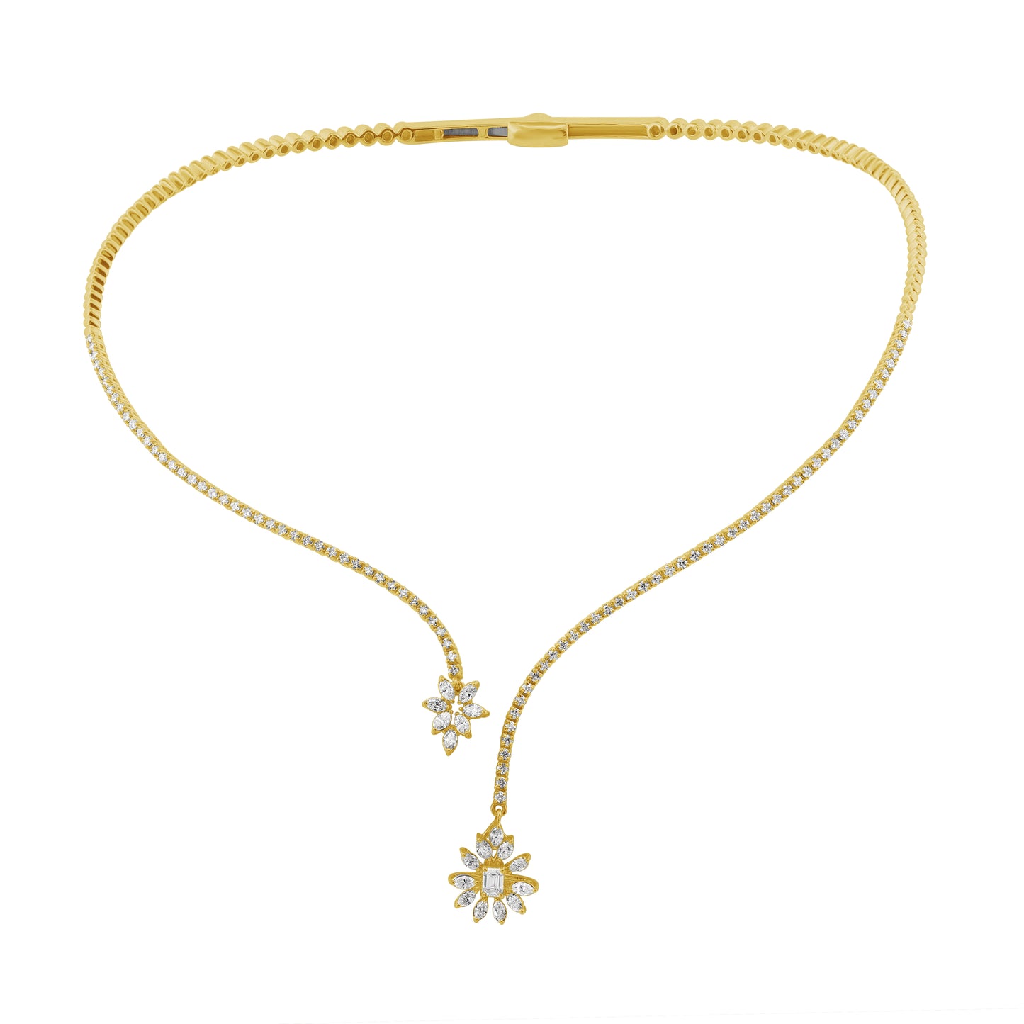 14K Yellow Or White Gold Diamond Necklace