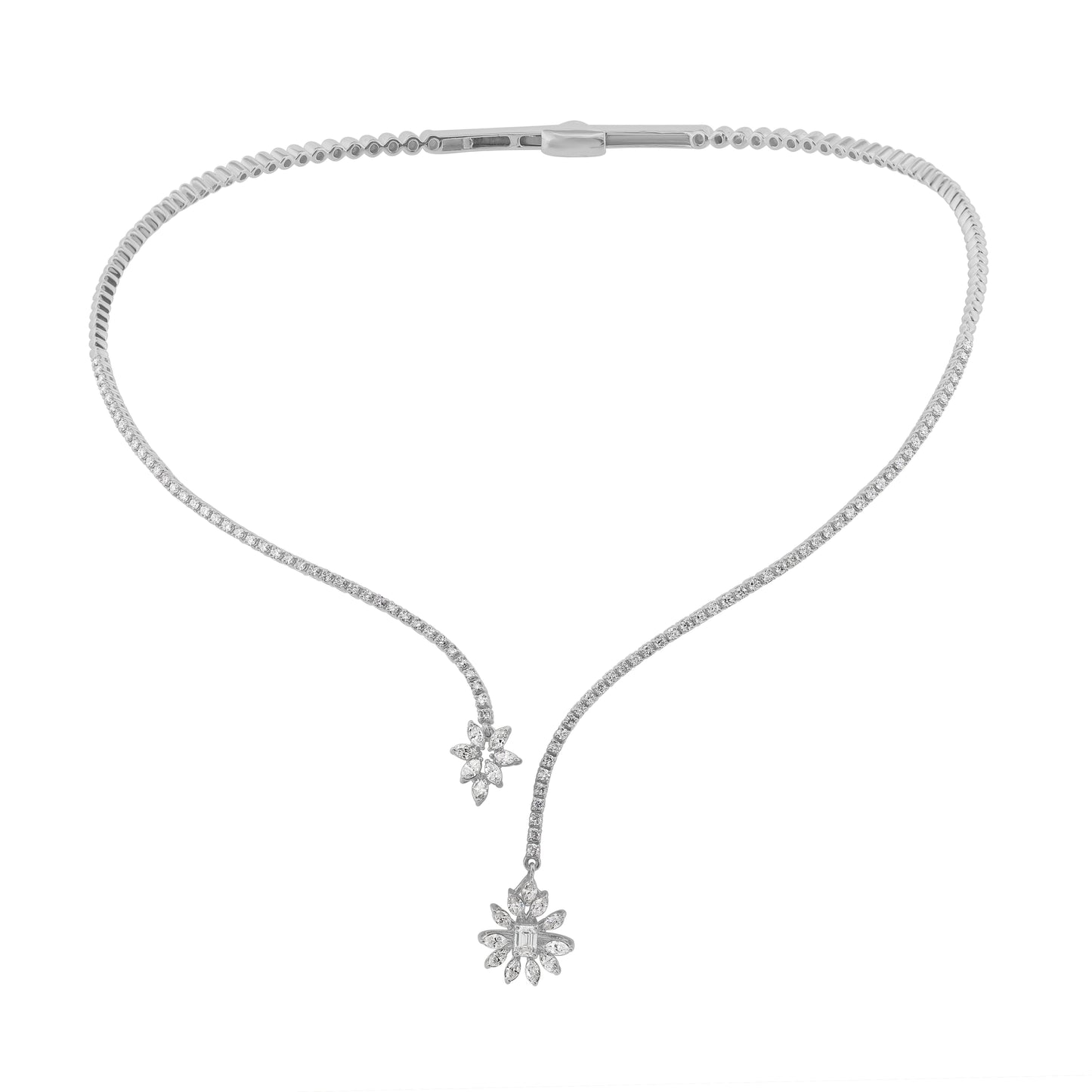 14K Yellow Or White Gold Diamond Necklace