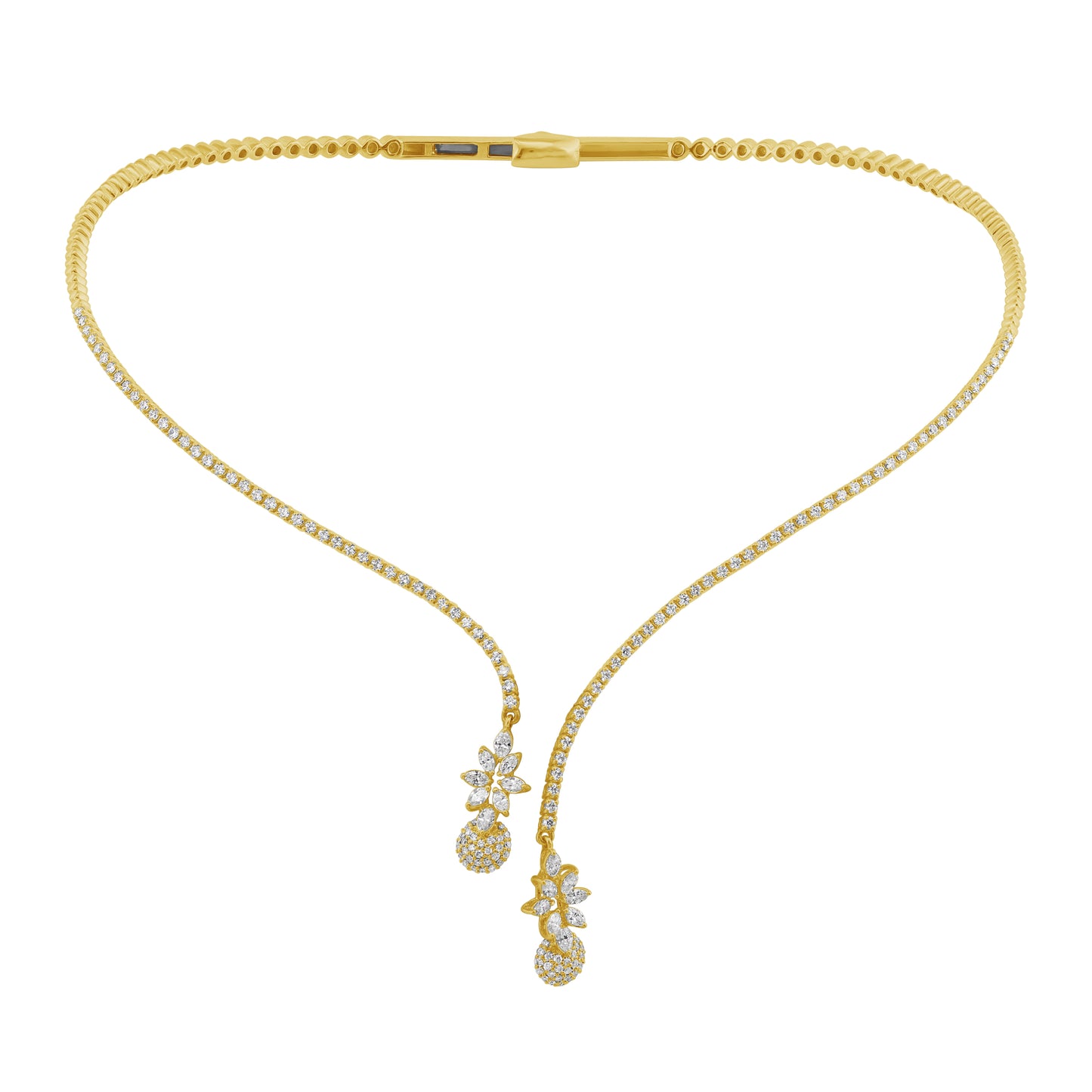 14K Yellow Or White Gold Diamond Necklace