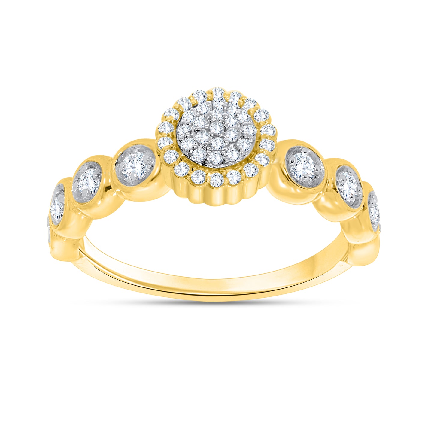 14K Two Tone Gold 0.40 Cttw Diamond  Ladies Ring