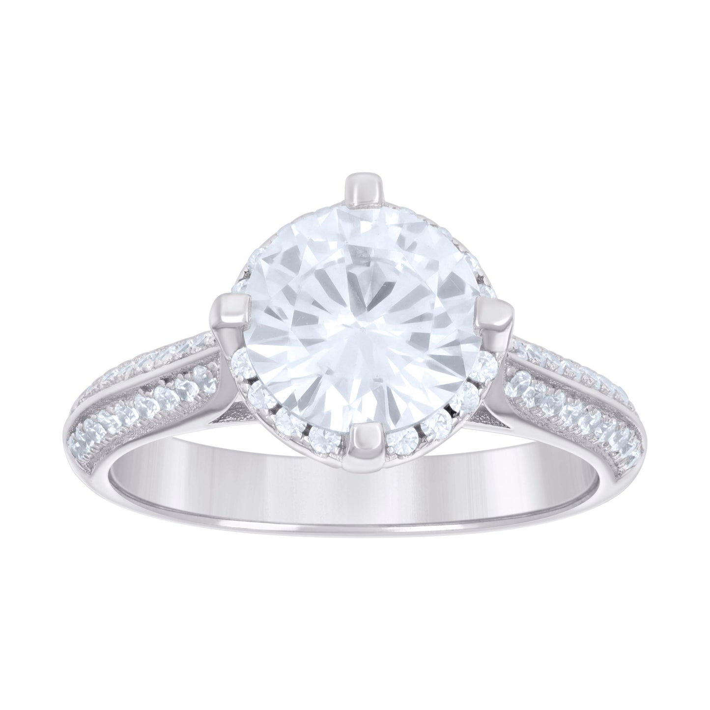 Sterling Silver Mens Cubic-Zirconia Bridal Anniversary Engagement Wedding Ring