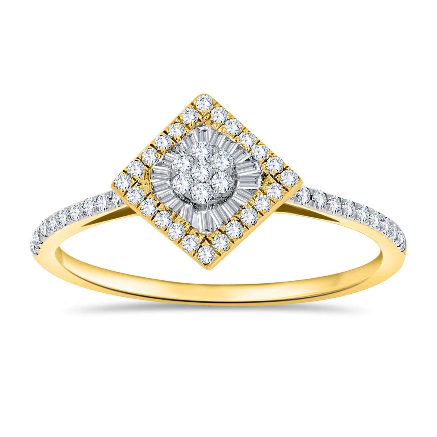 14K Two Tone Gold 0.27 Cttw Diamond  Ladies Ring