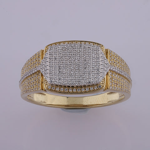 10K Two Tone Gold 0.42 Cttw Diamond Mens Ring