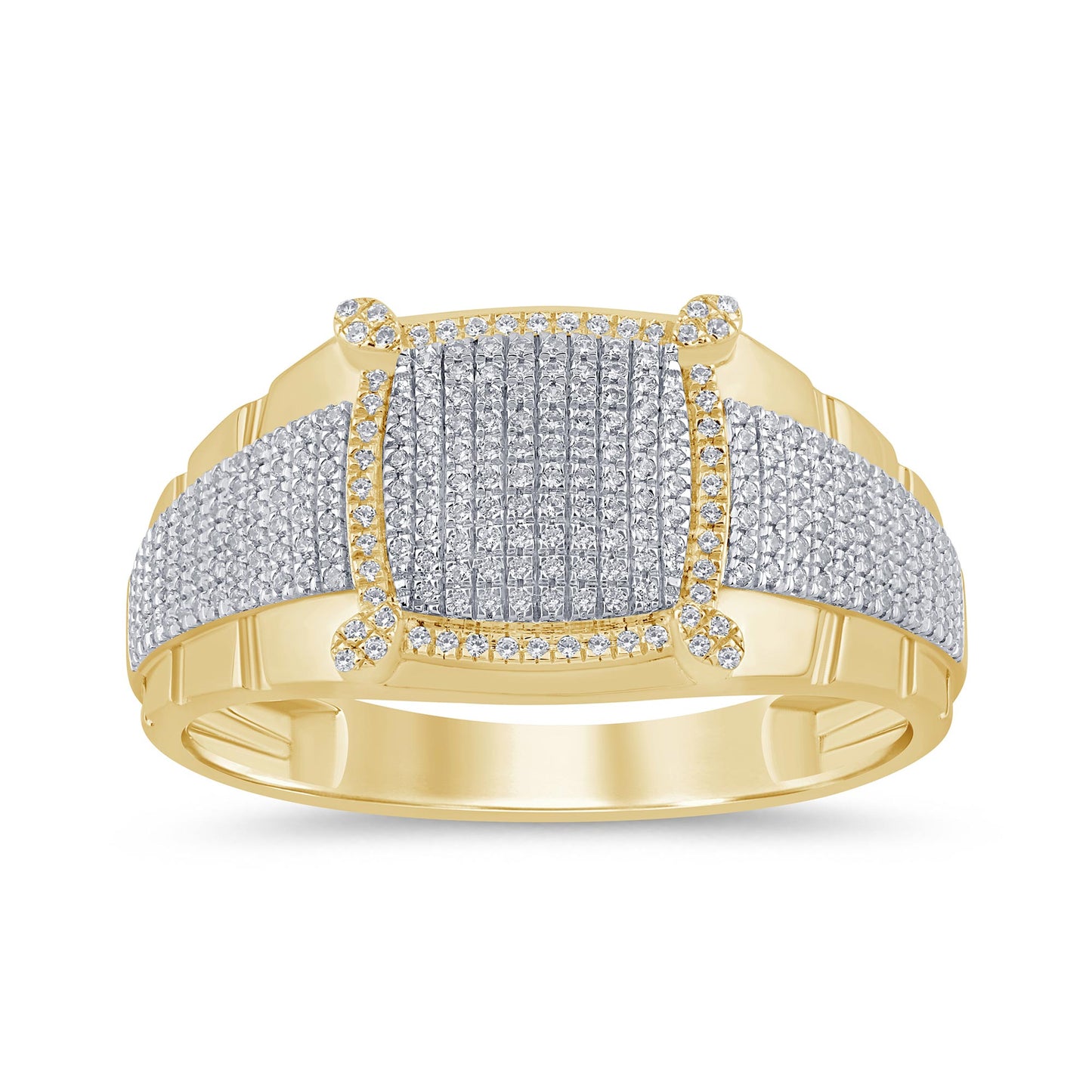 10K Two Tone Gold 0.32 Cttw Diamond Mens Ring
