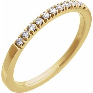 14K Yellow Or White Gold 1.5 Mm Polished Round Lab-Grown Stackable Ring Size 7