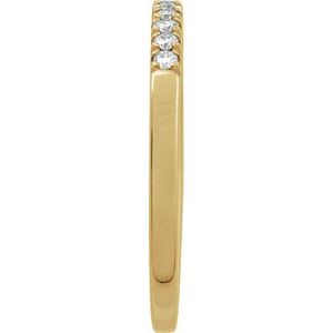 14K Yellow Or White Gold 1.5 Mm Polished Round Lab-Grown Stackable Ring Size 7