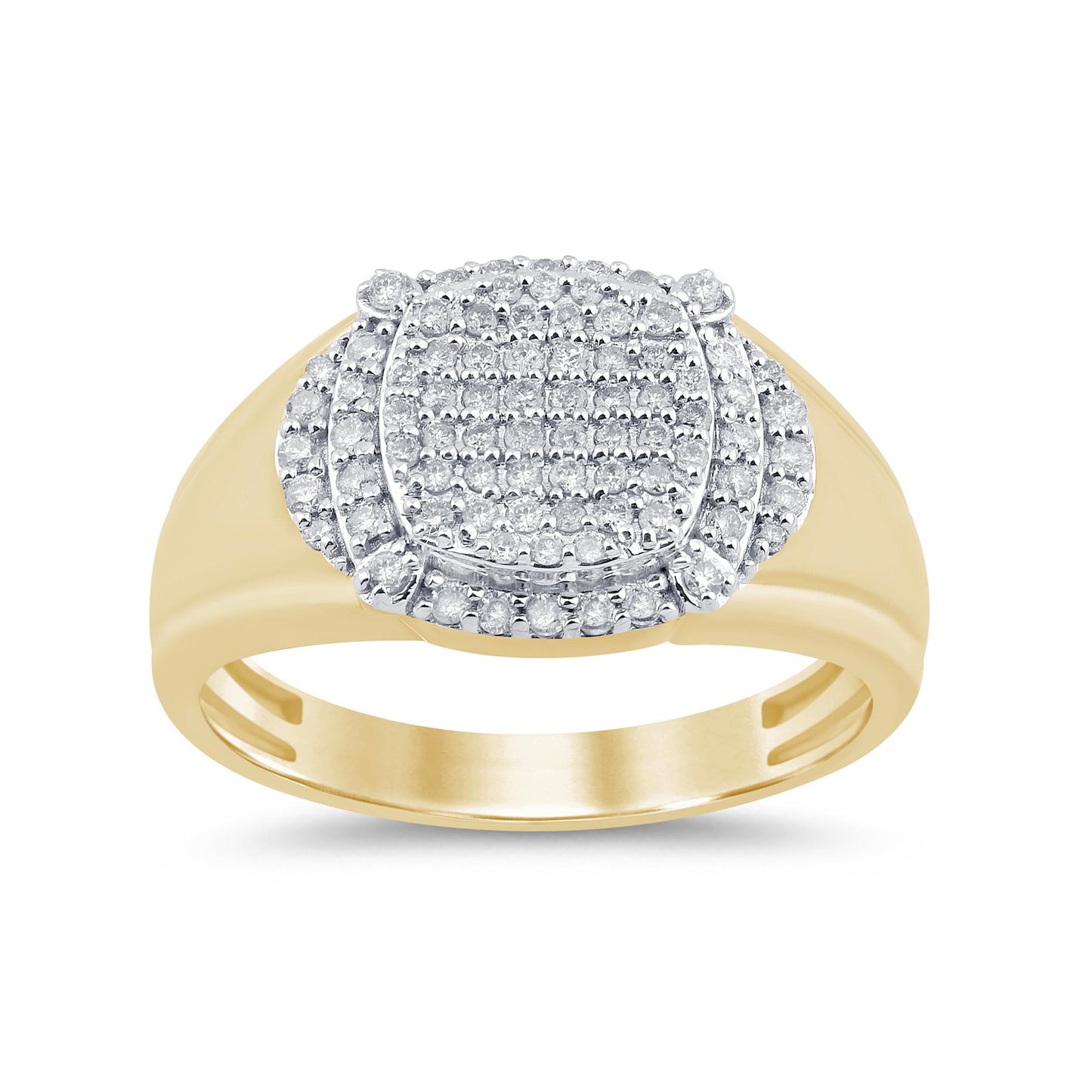 10K Yellow Gold 0.51 Cttw Diamond Mens Ring