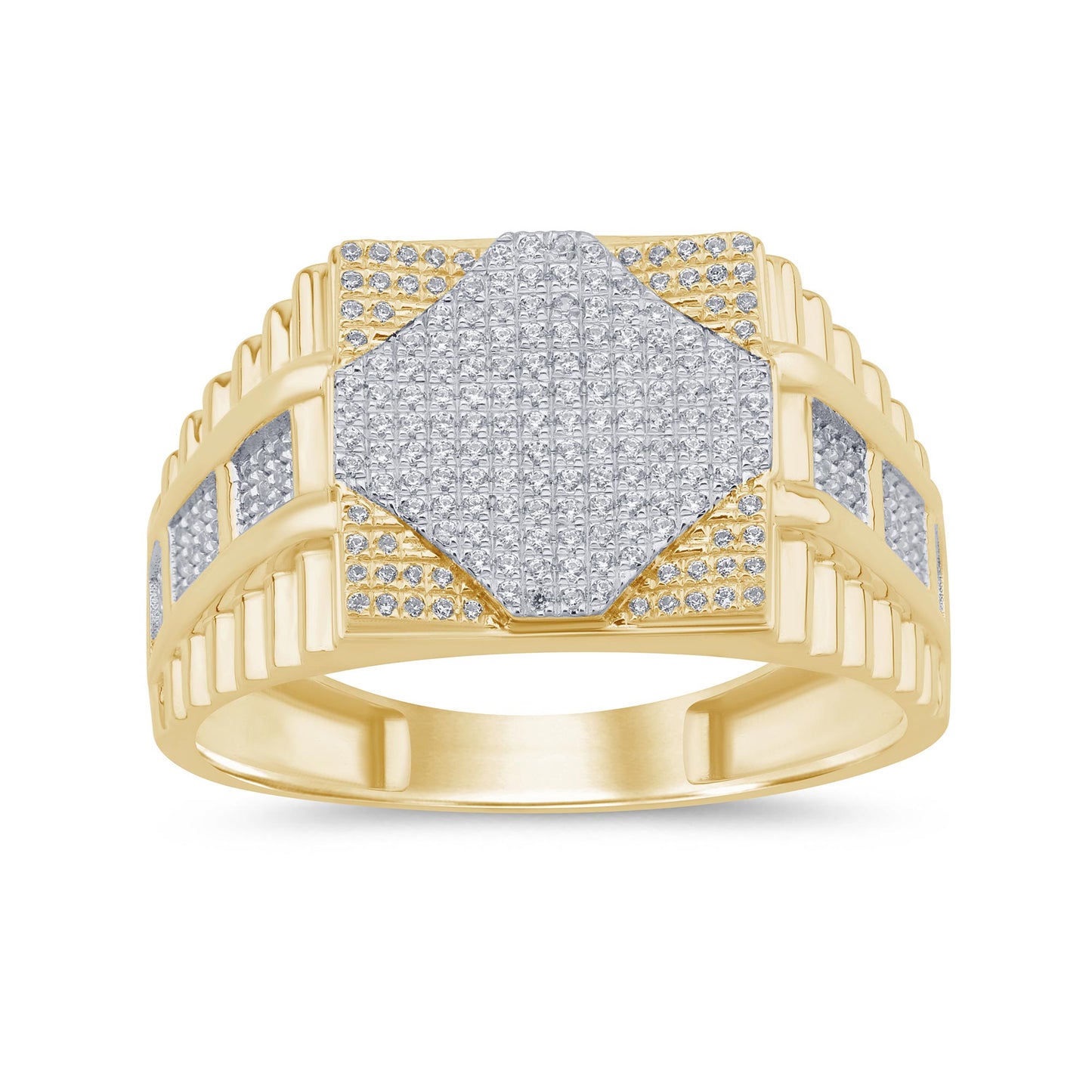 10K Two Tone Gold 0.31 Cttw Diamond Mens Ring