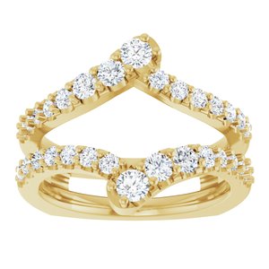 14K Yellow Gold Lab-Grown Diamond Round 2.8 Mm Lab-Grown Diamond Polished 1 Ctw Lab-Grown Diamond Ring Guard Size 7