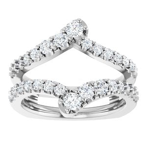 14K White Gold Lab-Grown Diamond Round 2.8 Mm Lab-Grown Diamond Polished 1 Ctw Lab-Grown Diamond Ring Guard Size 7