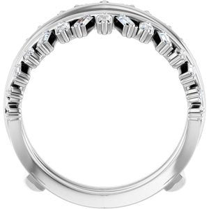 14K White Gold Lab-Grown Diamond Straight Baguette 2.8 X 1.4 Mm Lab-Grown Diamond Polished 9/8 Ctw Lab-Grown Diamond Ring Guard Size 7