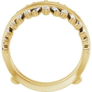 14K Yellow Gold Lab-Grown Diamond Straight Baguette 2.8 X 1.4 Mm Lab-Grown Diamond Polished 9/8 Ctw Lab-Grown Diamond Ring Guard Size 7