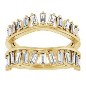 14K Yellow Gold Lab-Grown Diamond Straight Baguette 2.8 X 1.4 Mm Lab-Grown Diamond Polished 9/8 Ctw Lab-Grown Diamond Ring Guard Size 7