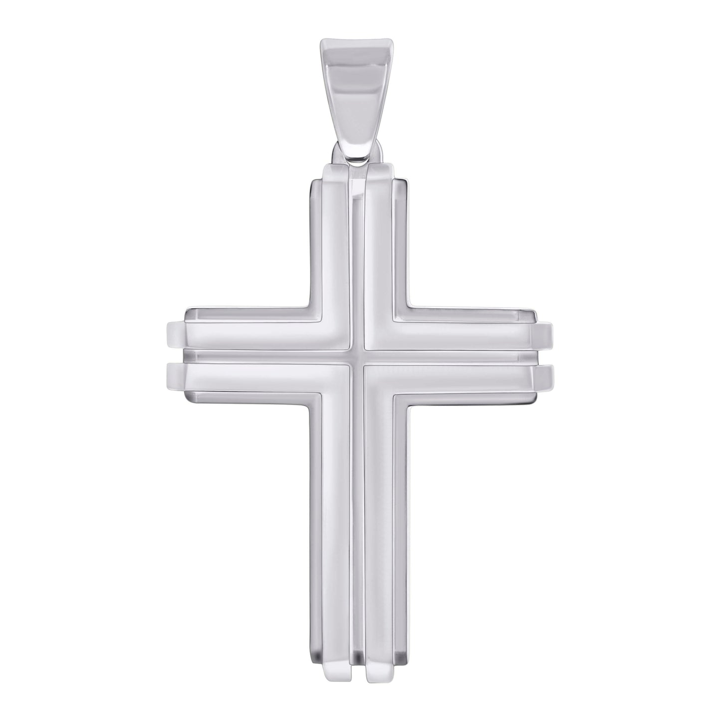 Stainless Steel Or Black-Tone Or Yellow-tone Mens Cross Religious Charm Pendant