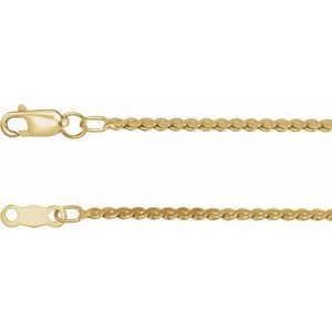 14K Yellow Gold Serpentine Chain, Length: 20 In, Width: 1.7 Mm