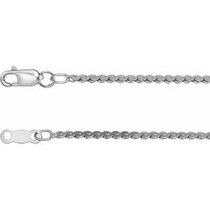 Sterling Silver Lobster Clasp Serpentine Chain, Length: 7 In, Width: 1.7 Mm