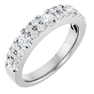 14K White Gold Lab-Grown Diamond Round 2.9 Mm Lab-Grown Diamond Polished 3/4 Ctw Lab-Grown Diamond Double Row Anniversary Band Size 7