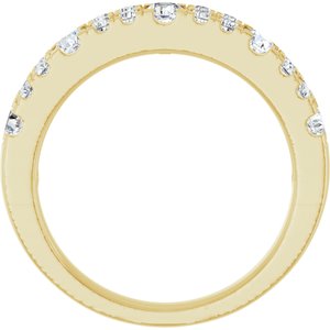 14K Yellow Gold Lab-Grown Diamond Round 2.9 Mm Lab-Grown Diamond Polished 3/4 Ctw Lab-Grown Diamond Double Row Anniversary Band Size 7