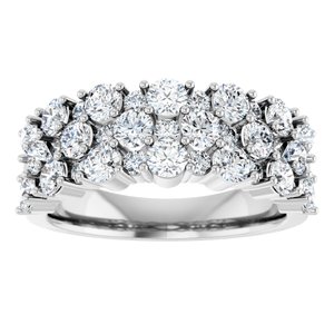 14K White Gold Round 2.8 Mm Polished 2 Ctw Lab-Grown Diamond Anniversary Band Size 7