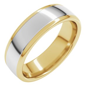 14K Yellow/White 6 mm Comfort-Fit Standard Weight European-Style Band