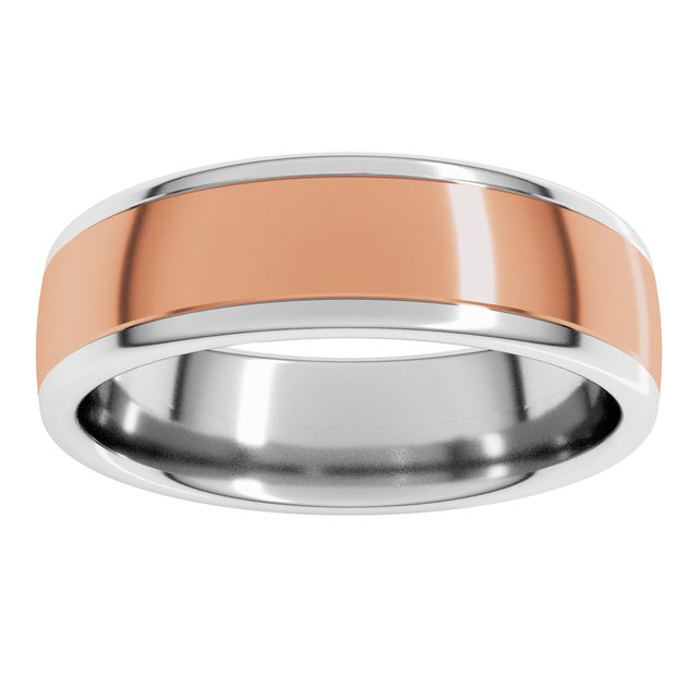 14K White/Rose Or Yellow/White Gold Standard Comfort-Fit European-Style Band