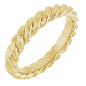 18K Yellow Or White Or Rose Gold Skinny Rope Band
