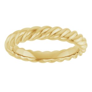 18K Yellow Or White Or Rose Gold Skinny Rope Band